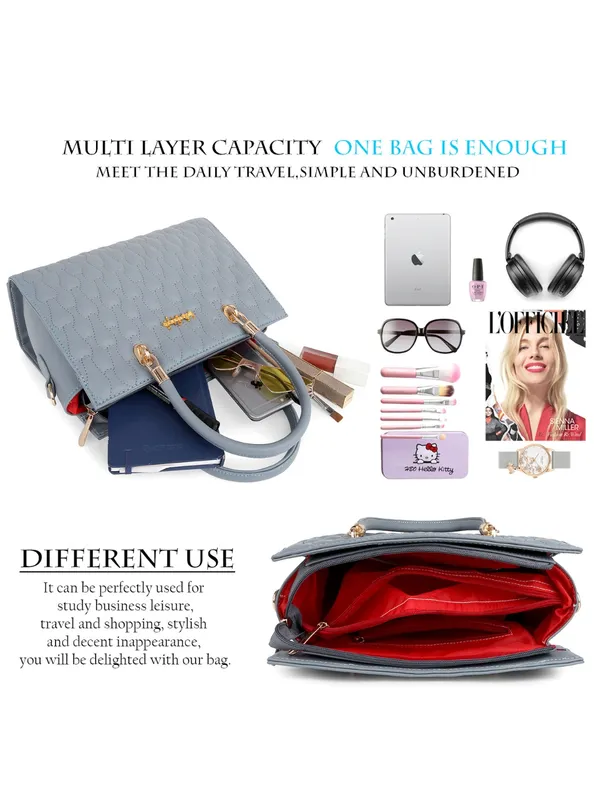 Grey_PU_Leather_Closure_Zip_Handbag_For_Women_(_30_*_23_*_14_Cm)