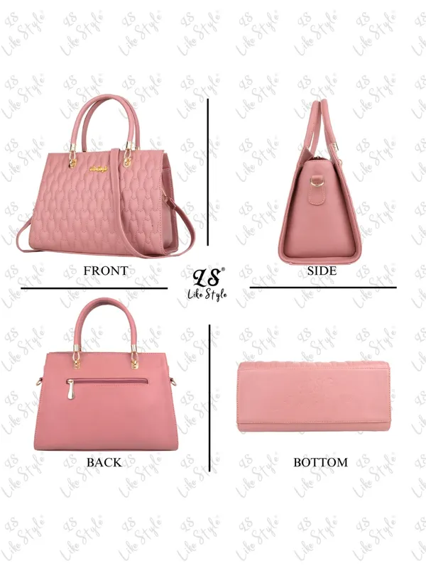 Pink_PU_Leather_Closure_Zip_Handbag_For_Women_(_30_*_23_*_14_Cm)