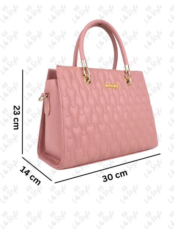 Pink_PU_Leather_Closure_Zip_Handbag_For_Women_(_30_*_23_*_14_Cm)