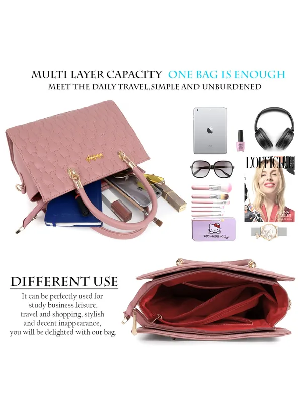 Pink_PU_Leather_Closure_Zip_Handbag_For_Women_(_30_*_23_*_14_Cm)