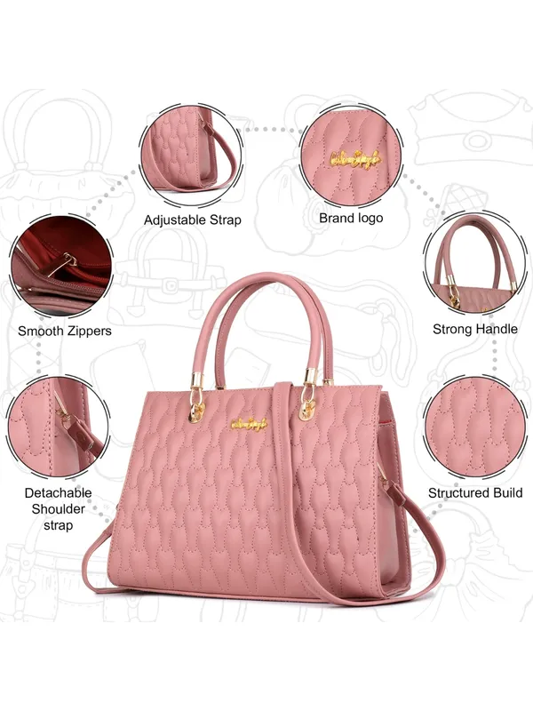 Pink_PU_Leather_Closure_Zip_Handbag_For_Women_(_30_*_23_*_14_Cm)