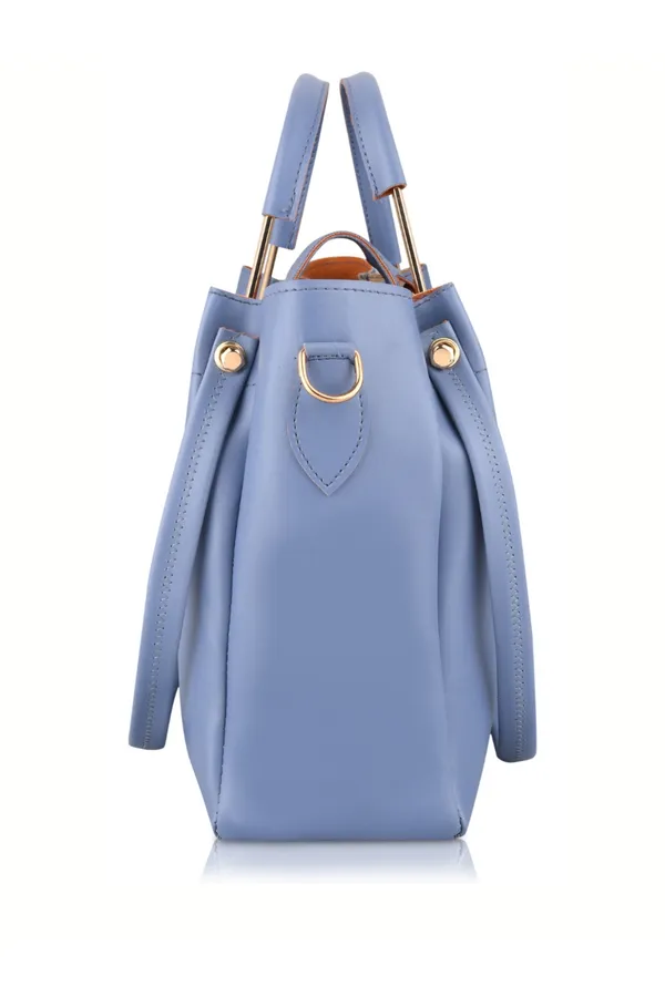 Blue_PU_Leather_Closure_Flap_&_Zip_Sling_Bag_Set_Of_2_(_29_*_23_*_9_Cm)