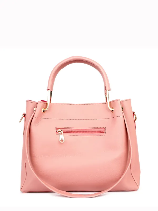 Pink_PU_Leather_Closure_Zip_Shoulder_Bag_Set_Of_3_(_29_*_23_*_9_Cm)