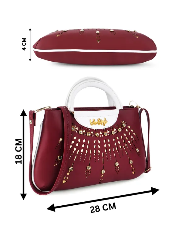 Maroon_PU_Leather_Closure_Zip_Sling_Bag_For_Women_(_28_*_18_*_4_Cm)