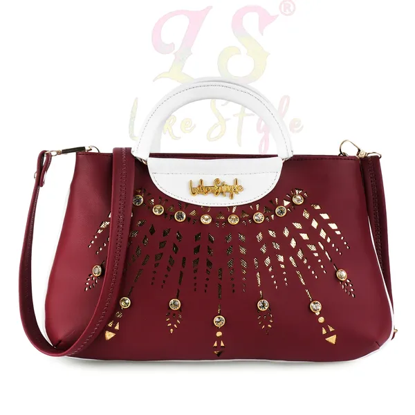 Maroon_PU_Leather_Closure_Zip_Sling_Bag_For_Women_(_28_*_18_*_4_Cm)