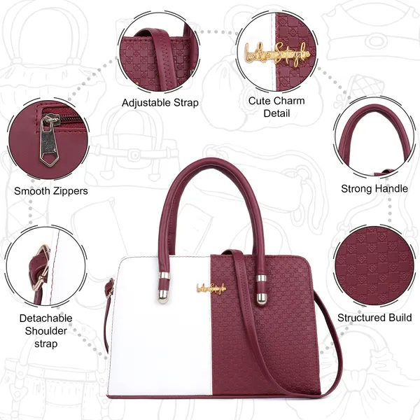 Maroon_PU_Leather_Closure_Zip_Handbag_For_Women_(_30_*_23_*_14_Cm)