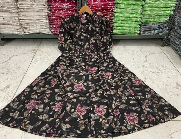 Women's_&_Girl's_Black_Printed_Maslin_Long_Co-ord_Set