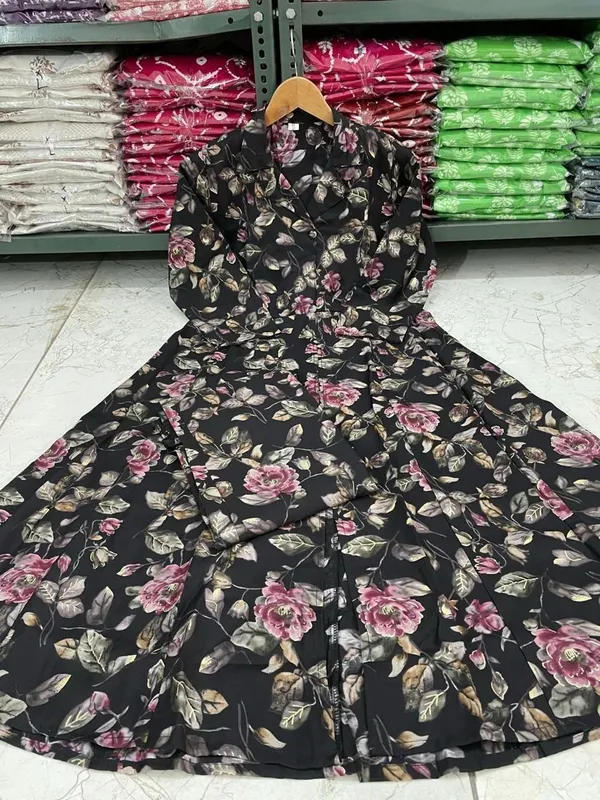 Women's_&_Girl's_Black_Printed_Maslin_Long_Co-ord_Set