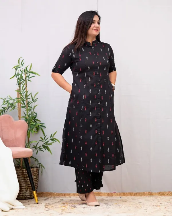 Black_Cotton_A-line_Casual_Coord_Set