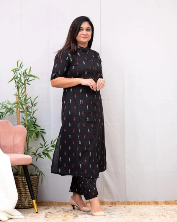 Black_Cotton_A-line_Casual_Coord_Set