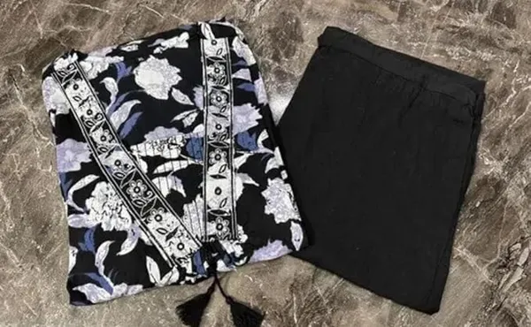 Designer_Women_Cotton_Blend_Black_Kurta_Pant_Sets_with_beautiful_neck_Katha_&_Embroidery_work