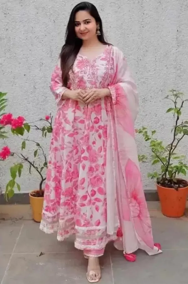 Beautiful__Floral_Print_Kurta_set_