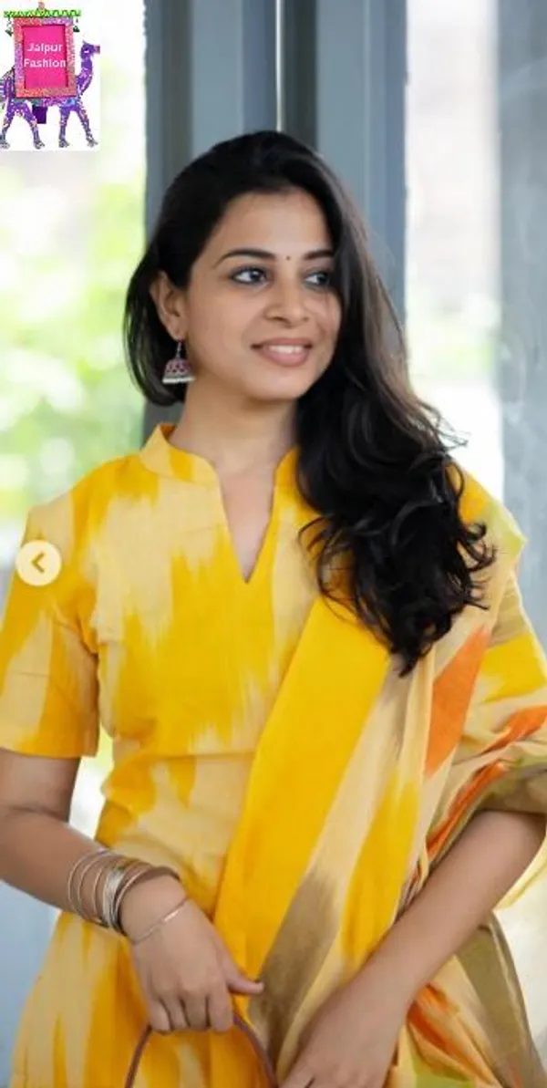 Yellow_South_Special_Cotton_Ethnic_Wear_Kurta_Set_For_Women