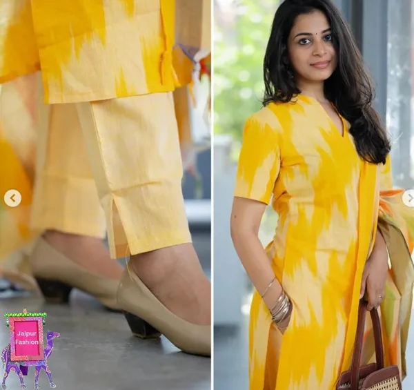 Yellow_South_Special_Cotton_Ethnic_Wear_Kurta_Set_For_Women