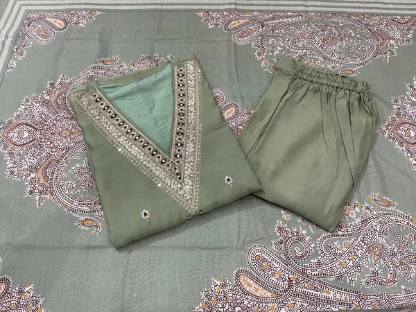 Olive_Green_Roman_Modal_Silk_Color_Embroidered_Kurta_Set_For_Women