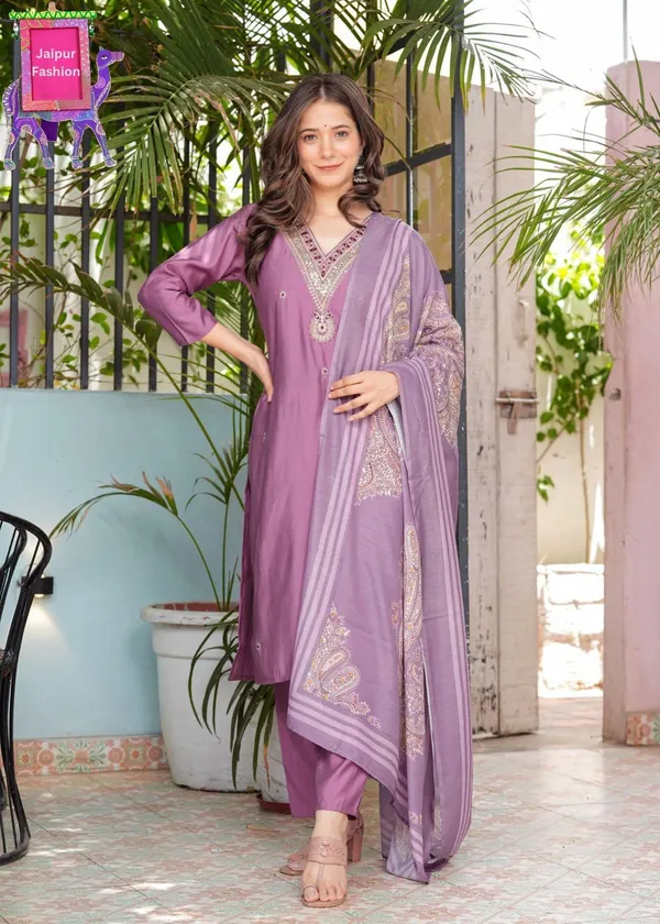 Lavender_Roman_Modal_Silk_Color_Embroidered_Kurta_Set_For_Women