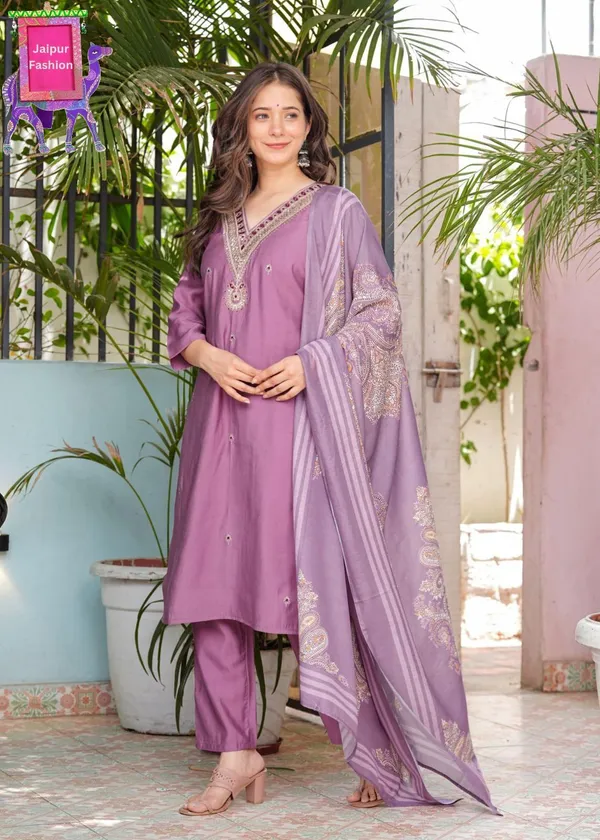 Lavender_Roman_Modal_Silk_Color_Embroidered_Kurta_Set_For_Women