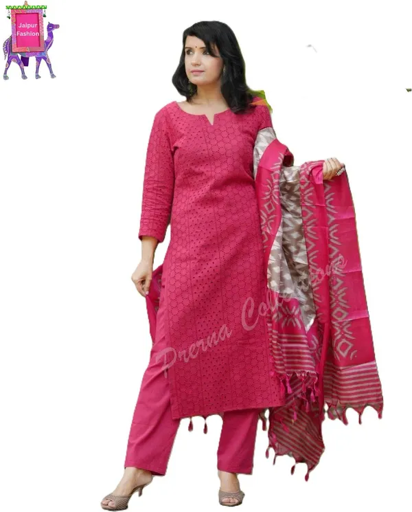 Rani_Pink_Schiffli_Embroidered_Kurta_Set_With_Cotton_Lining_For_Women