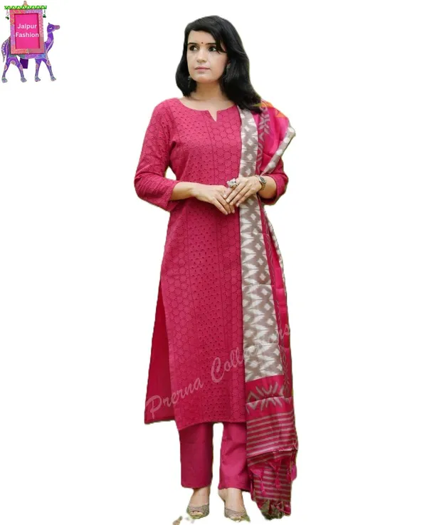 Rani_Pink_Schiffli_Embroidered_Kurta_Set_With_Cotton_Lining_For_Women