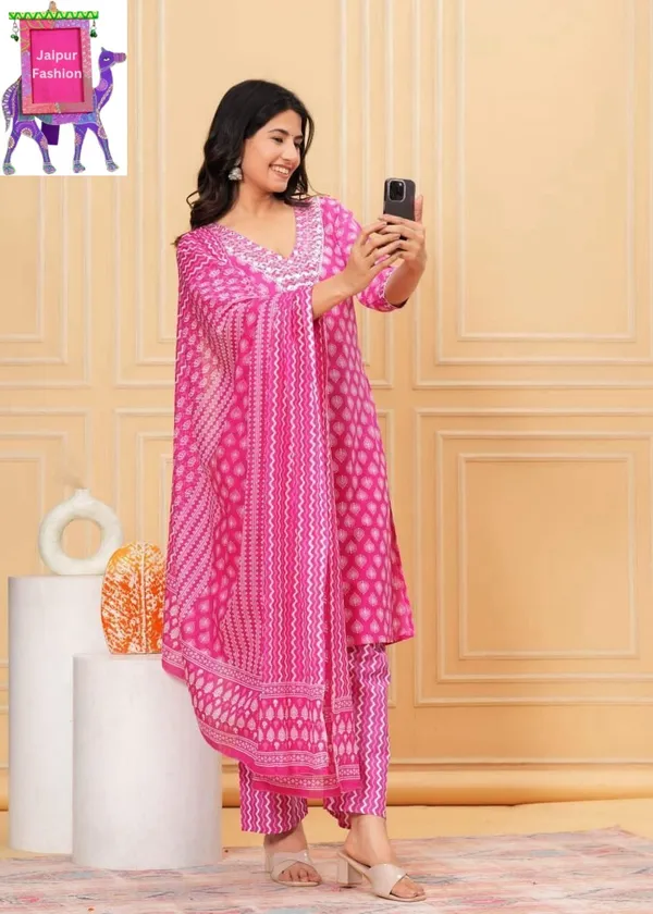 Pink_Cotton_Embroidered_Printed_Kurta_Set_For_Women