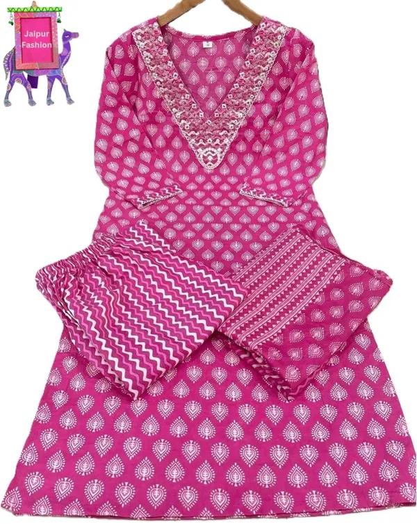 Pink_Cotton_Embroidered_Printed_Kurta_Set_For_Women