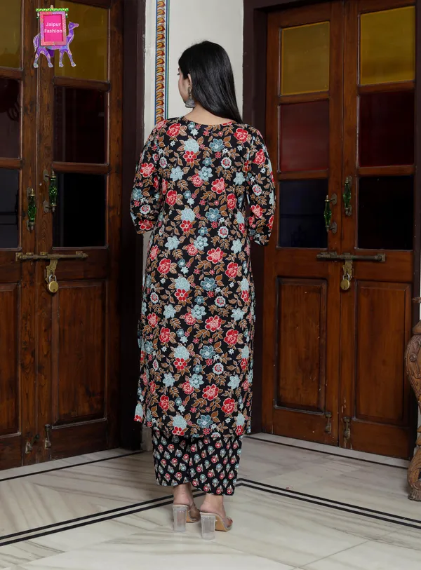 Jaipuri_Print_V_Neck_Cotton_Angrakha_Pattern_black_kurta_Set