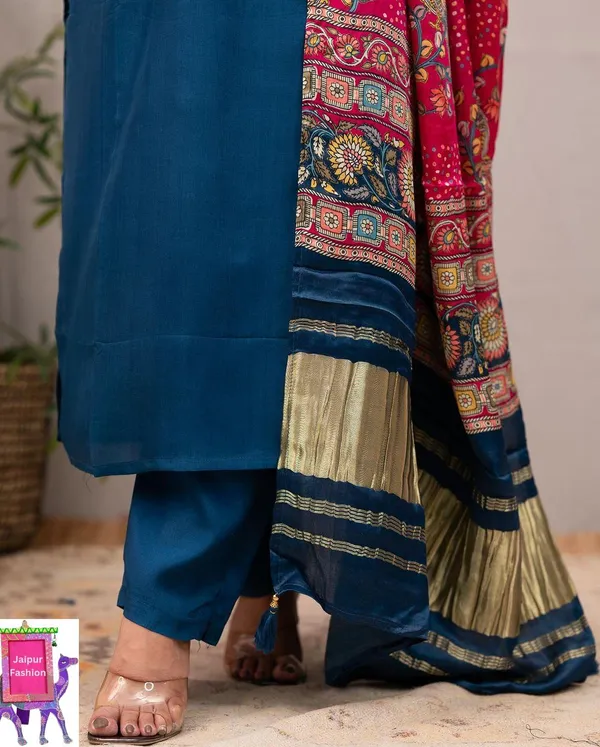 Roman_Silk_Embroidered_(Hand_Work)Blue_Kurta_Set_with_Lining_Silk_Digital_Print_Dupatta