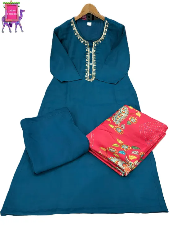 Roman_Silk_Embroidered_(Hand_Work)Blue_Kurta_Set_with_Lining_Silk_Digital_Print_Dupatta