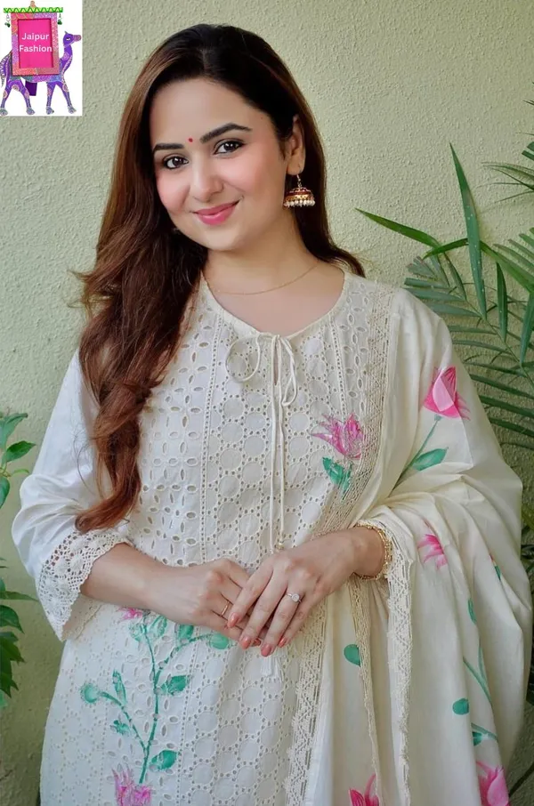 Schifli_Chicken_Work_Hand_Painted_Kurta_Set