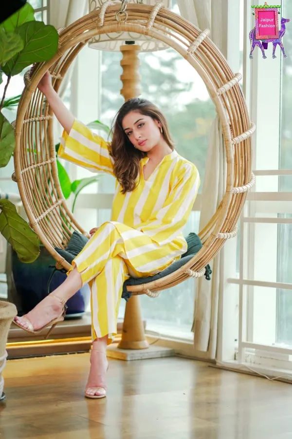 Yellow_Cotton_Printed_Beautiful_Striped_Co-Ord_Set_For_Women