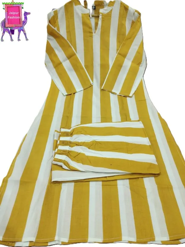 Yellow_Cotton_Printed_Beautiful_Striped_Co-Ord_Set_For_Women