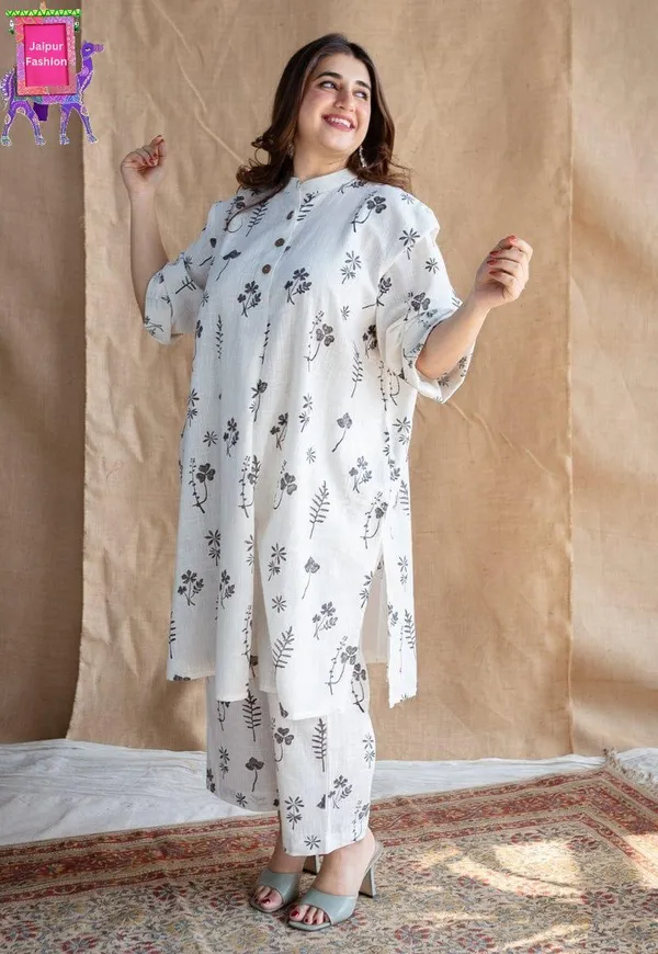 White_Cotton_Printed_Beautiful_Floral_Printed_Co-Ord_Set_For_Women