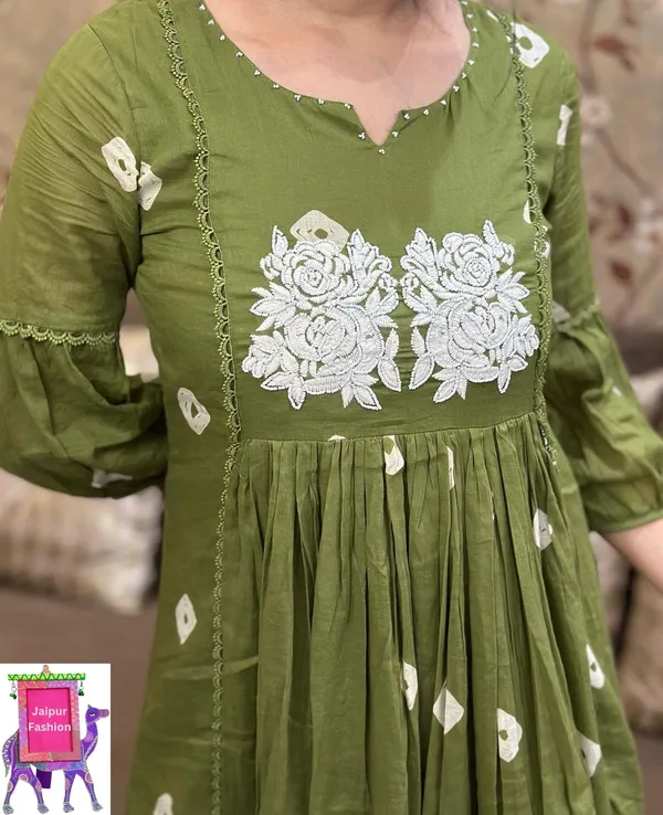 Pista_Green_Cotton_Embroidered_Work_A_Line_Co-Ord_Set_For_Women