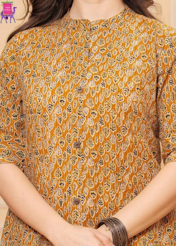 Yellow_Cotton_Kantha_Work_Handblock_Printed_Co-Ord_Set_For_Women