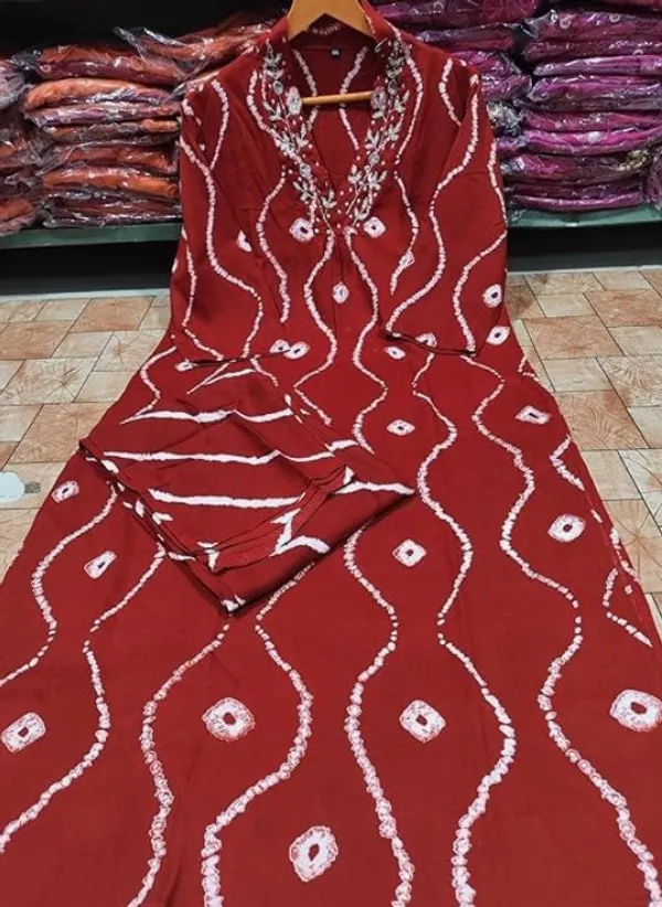 Maroon_Abstract_Printed_V-Neck_Rayon_Embroidered_Sequenced_Co-Ord_Set_For_Women