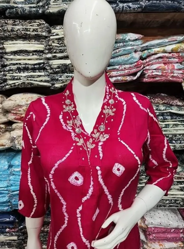 Pink_Abstract_Printed_V-Neck_Rayon_Embroidered_Sequenced_Co-Ord_Set_For_Women