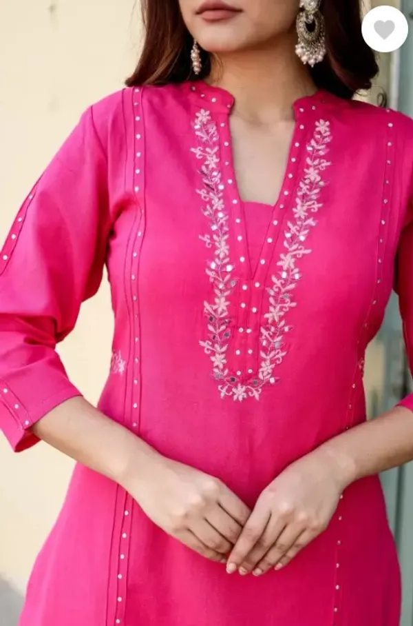 Pink_Cotton_V-Neck_Embroidered_Co-Ord_Set_For_Women