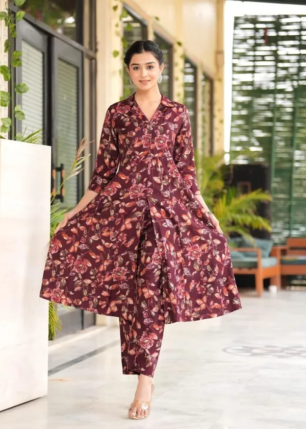 Jaipuri_Wine_Floral_A-_line_Cord_set