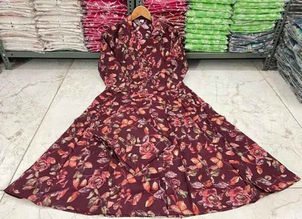 Women's_&_Girl's_Maroon_Printed_Maslin_Long_Co-ord_Set