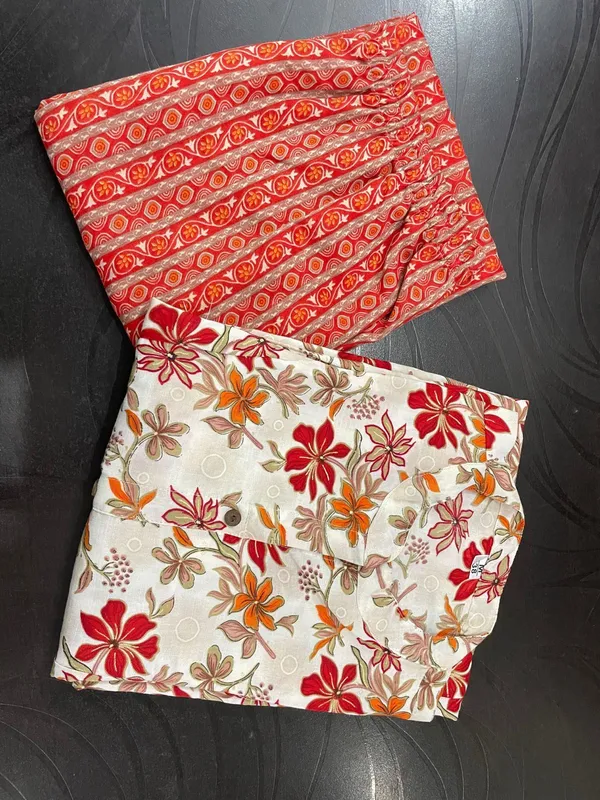Orange_Floral_Printed_Band_Collar_Straight_Kurta_With_Palazzos