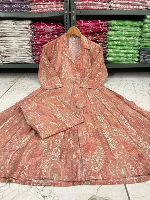 Maslin_Foil_Print_Two-Piece_Long_Peach_Cord_Set