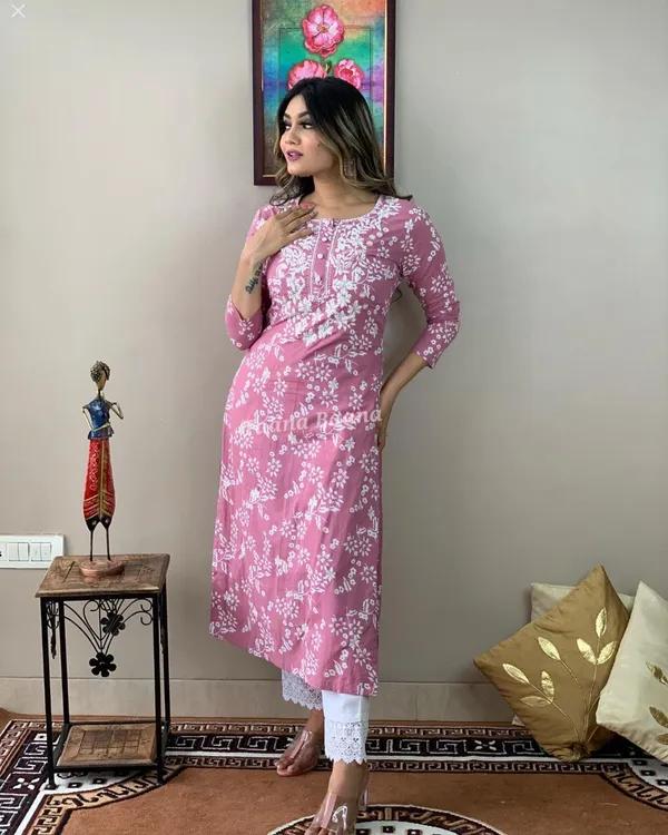 Pink_Special_Embroidery_Kurta_Set_with_Pant_for_Women