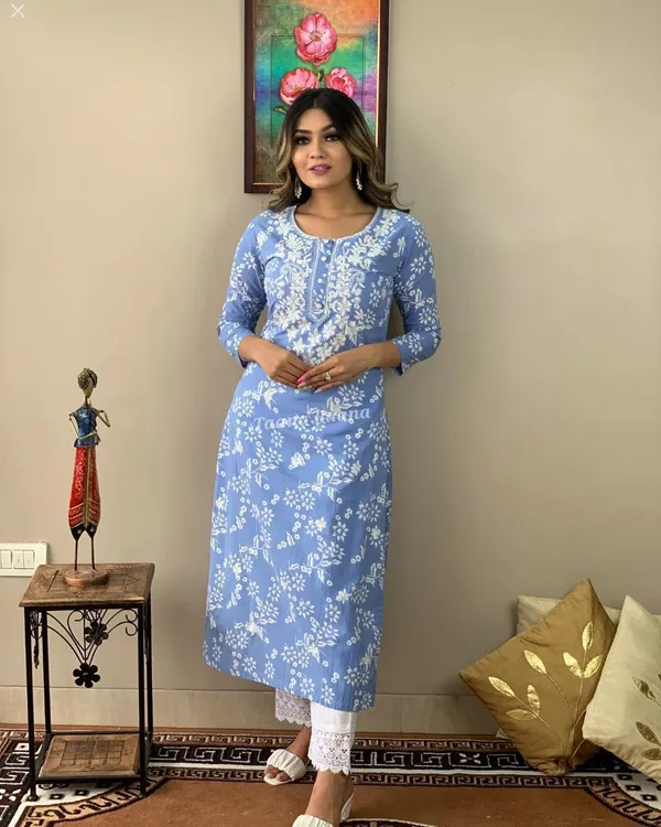 Sky_Blue_Special_Embroidery_Kurta_Set_with_Pant_for_Women