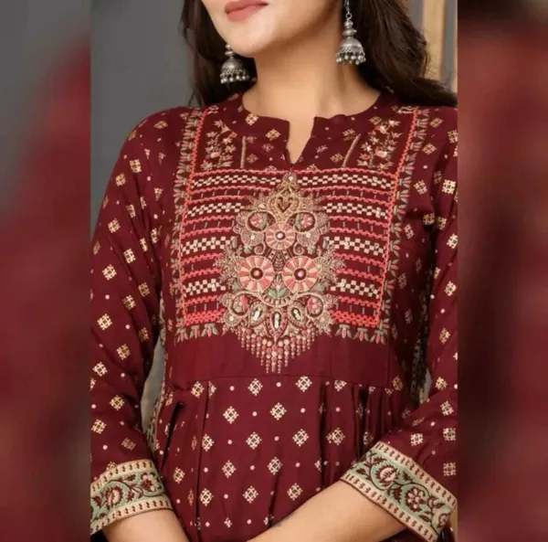 Wine__color_Jaipuri_Kurta_set