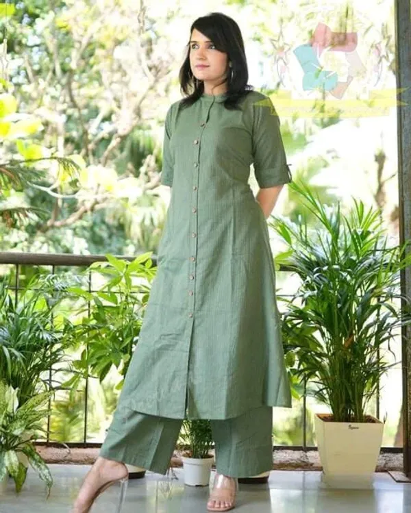 Women_Self_Design__Green_Cotton_A-line_Katha_kurta_and_palazo_Set