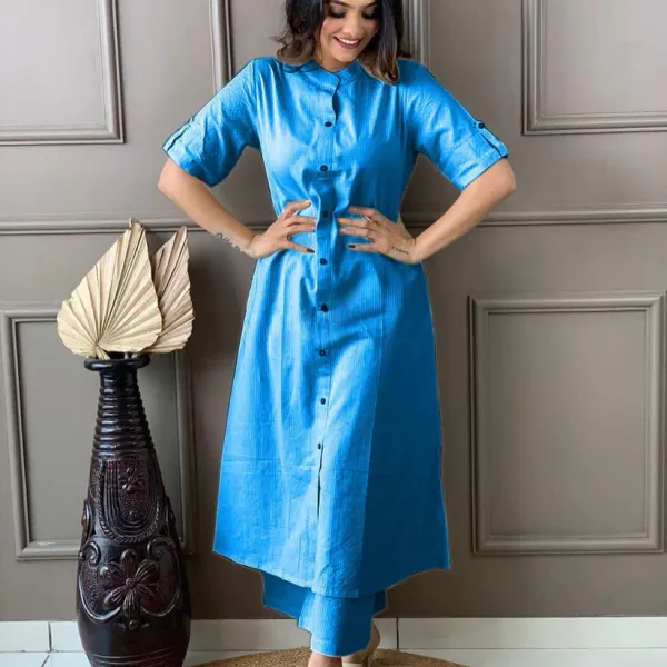 Women_Self_Design__Sky_Blue_Cotton_A-line_Katha_kurta_and_plazo_Set