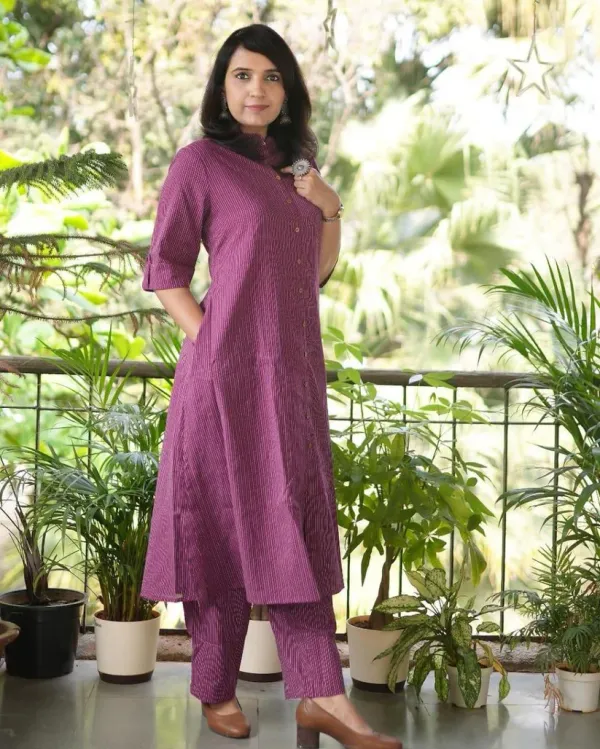 Women_Self_Design__Wine_Cotton_A-line_Katha_kurta_and_plazo_Set