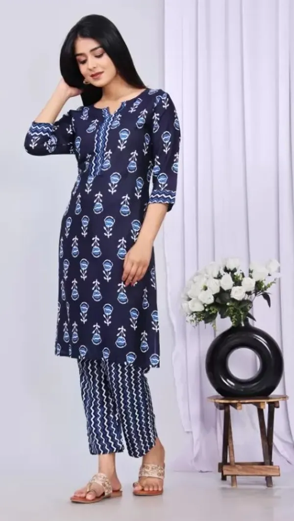 Women_Viscose_Indigo_Cotton_Kurta_Palazzo_Set