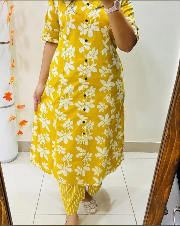 Yellow_Floral_Kurta_pant_