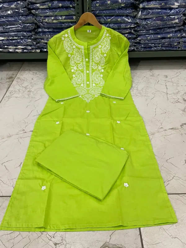 Yellow_Embroidered_Straight_Kurti_Pant_Set_Cotton_Salwar_Kameez_for_Women